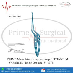 PRIME Micro Scissors, Bayonet-Shaped, TITANIUM