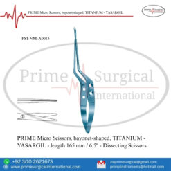 PRIME Micro Scissors, Bayonet-Shaped, TITANIUM