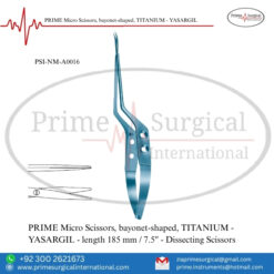 PRIME Micro Scissors, Bayonet-Shaped, TITANIUM
