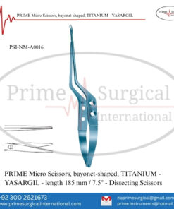 PRIME Micro Scissors, Bayonet-Shaped, TITANIUM