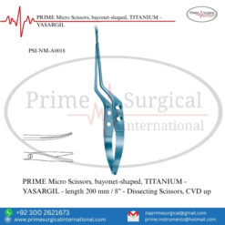 PRIME Micro Scissors, Bayonet-Shaped, TITANIUM