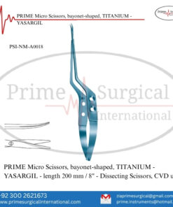PRIME Micro Scissors, Bayonet-Shaped, TITANIUM