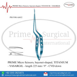 PRIME Micro Scissors, Bayonet-Shaped, TITANIUM