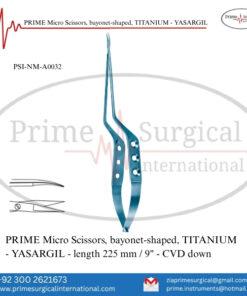 PRIME Micro Scissors, Bayonet-Shaped, TITANIUM