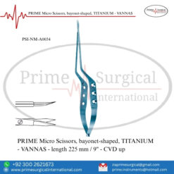 PRIME Micro Scissors, Bayonet-Shaped, TITANIUM