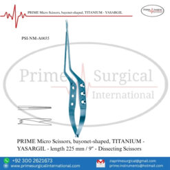 PRIME Micro Scissors, Bayonet-Shaped, TITANIUM