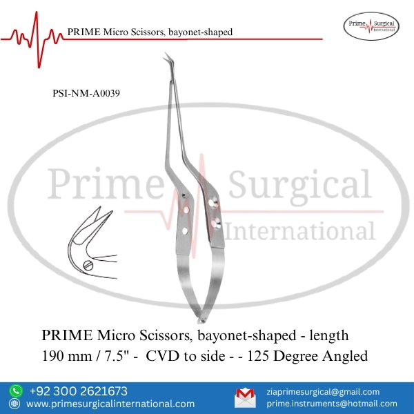 PRIME Micro Scissors, Bayonet-Shaped