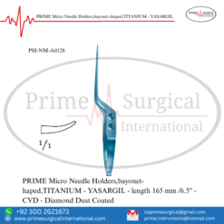 PRIME Micro Needle Holders,Bayonet-Shaped,TITANIUM