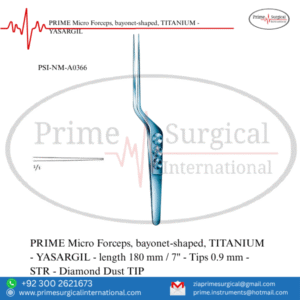 PRIME Micro Forceps, Bayonet-Shaped, TITANIUM