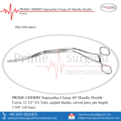 PRIME CHERRY Supraceliac Clamp, 60° Handle, Double Curve