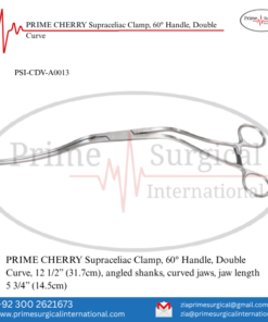 PRIME CHERRY Supraceliac Clamp, 60° Handle, Double Curve