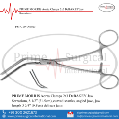 PRIME MORRIS Aorta Clamps 2x3 DeBAKEY Jaw Serrations