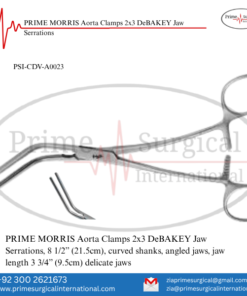 PRIME MORRIS Aorta Clamps 2x3 DeBAKEY Jaw Serrations