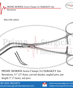 PRIME MORRIS Aorta Clamps 2x3 DeBAKEY Jaw Serrations