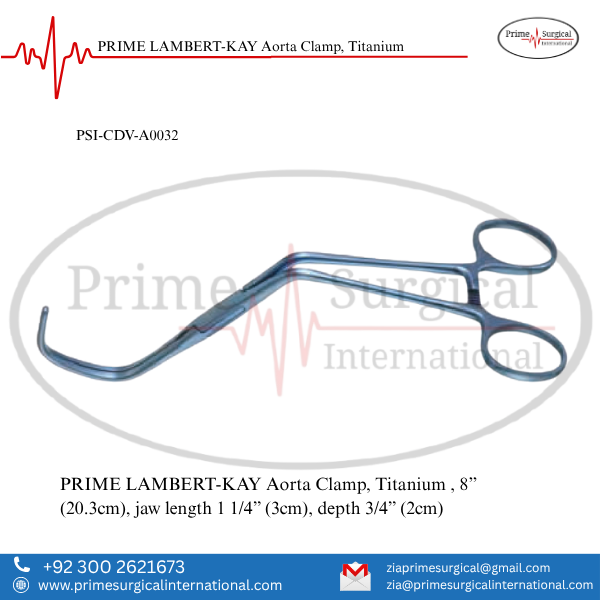 PRIME LAMBERT-KAY Aorta Clamp, Titanium