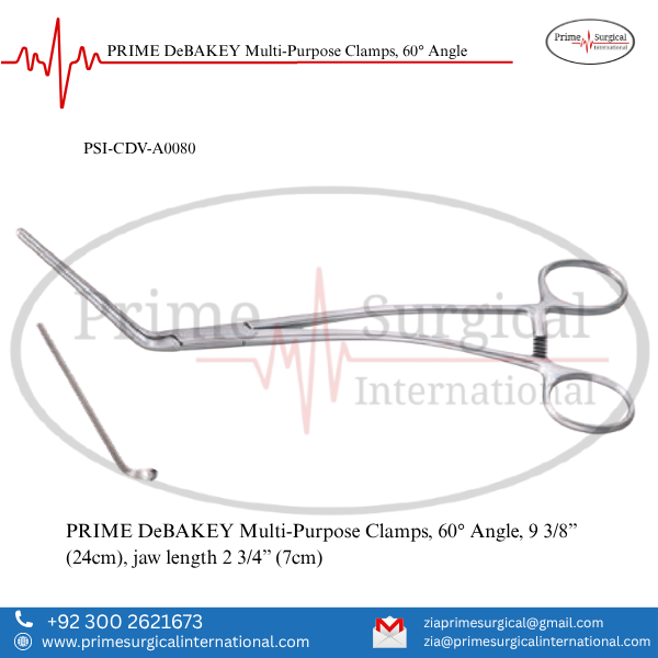 PRIME DeBAKEY Multi-Purpose Clamps, 60° Angle