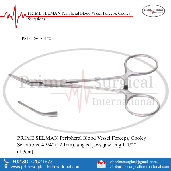 PRIME SELMAN Peripheral Blood Vessel Forceps, Cooley Serrations