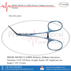PRIME MICRO CLAMPS, Pediatric, DeBakey Serrations, Titanium