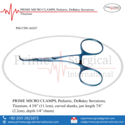 PRIME MICRO CLAMPS, Pediatric, DeBakey Serrations, Titanium