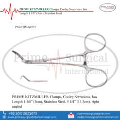 PRIME KITZMILLER Clamps, Cooley Serrations, Jaw Length 1 1/8” (3cm), Stainless Steel