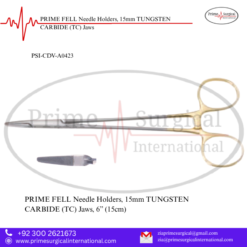PRIME FELL Needle Holders, 15mm TUNGSTEN CARBIDE (TC) Jaws