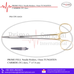 PRIME FELL Needle Holders, 15mm TUNGSTEN CARBIDE (TC) Jaws