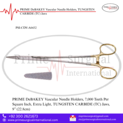 PRIME DeBAKEY Vascular Needle Holders, TUNGSTEN CARBIDE (TC) Jaws