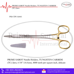 PRIME SAROT Needle Holders, TUNGSTEN CARBIDE (TC) Jaws