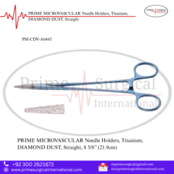 PRIME MICROVASCULAR Needle Holders, Titanium, DIAMOND DUST, Straight