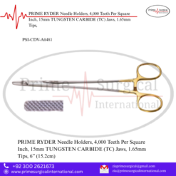 PRIME RYDER Needle Holders, 4,000 Teeth Per Square Inch, 15mm TUNGSTEN CARBIDE (TC) Jaws, 1.65mm Tips,