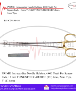 PRIME  Intracardiac Needle Holders, 4,000 Teeth Per Square Inch, 15 mm TUNGSTEN CARBIDE (TC) Jaws, 2mm Tips,