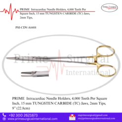 PRIME  Intracardiac Needle Holders, 4,000 Teeth Per Square Inch, 15 mm TUNGSTEN CARBIDE (TC) Jaws, 2mm Tips,