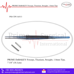 PRIME DeBAKEY Forceps, Titanium, Straight, 1.8mm Tips