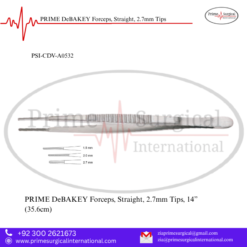 PRIME DeBAKEY Forceps, Straight, 2.7mm Tips