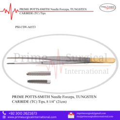 PRIME POTTS-SMITH Needle Forceps, TUNGSTEN CARBIDE (TC) Tips