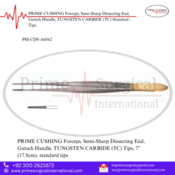 PRIME CUSHING Forceps, Semi-Sharp Dissecting End, Gutsch Handle, TUNGSTEN CARBIDE (TC) Standard - Tips