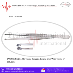 PRIME SELMAN Tissue Forceps, Round Cup With Teeth