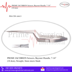 PRIME JACOBSON Scissors, Bayonet Handle, 7 1/4” (18.4cm)