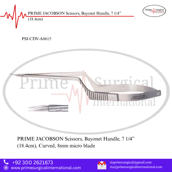 PRIME JACOBSON Scissors, Bayonet Handle, 7 1/4” (18.4cm)