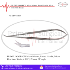 PRIME JACOBSON Micro Scissors, Round Handle, Micro Fine 9mm Blades
