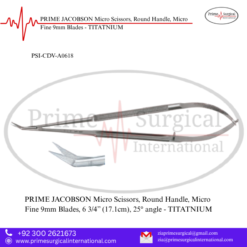 PRIME JACOBSON Micro Scissors, Round Handle, Micro Fine 9mm Blades - TITATNIUM