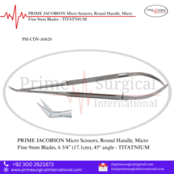 PRIME JACOBSON Micro Scissors, Round Handle, Micro Fine 9mm Blades - TITATNIUM