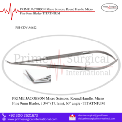 PRIME JACOBSON Micro Scissors, Round Handle, Micro Fine 9mm Blades- TITATNIUM