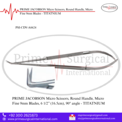PRIME JACOBSON Micro Scissors, Round Handle, Micro Fine 9mm Blades - TITATNIUM