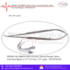 PRIME JACOBSON Micro Scissors, Round Handle, Micro Fine 9mm Blades - TITATNIUM