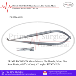 PRIME JACOBSON Micro Scissors, Flat Handle, Micro Fine 9mm Blades - TITATNIUM