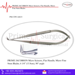 PRIME JACOBSON Micro Scissors, Flat Handle, Micro Fine 9mm Blades