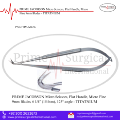 PRIME JACOBSON Micro Scissors, Flat Handle, Micro Fine 9mm Blades - TITATNIUM