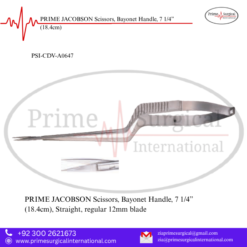 PRIME JACOBSON Scissors, Bayonet Handle, 7 1/4” (18.4cm)