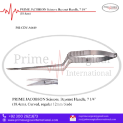 PRIME JACOBSON Scissors, Bayonet Handle, 7 1/4” (18.4cm)